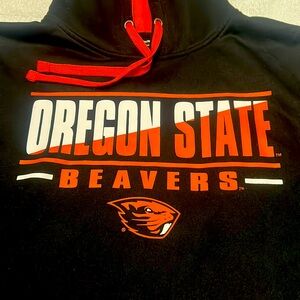 Oregon State Beavers Black and Orange Hoodie mens size Large